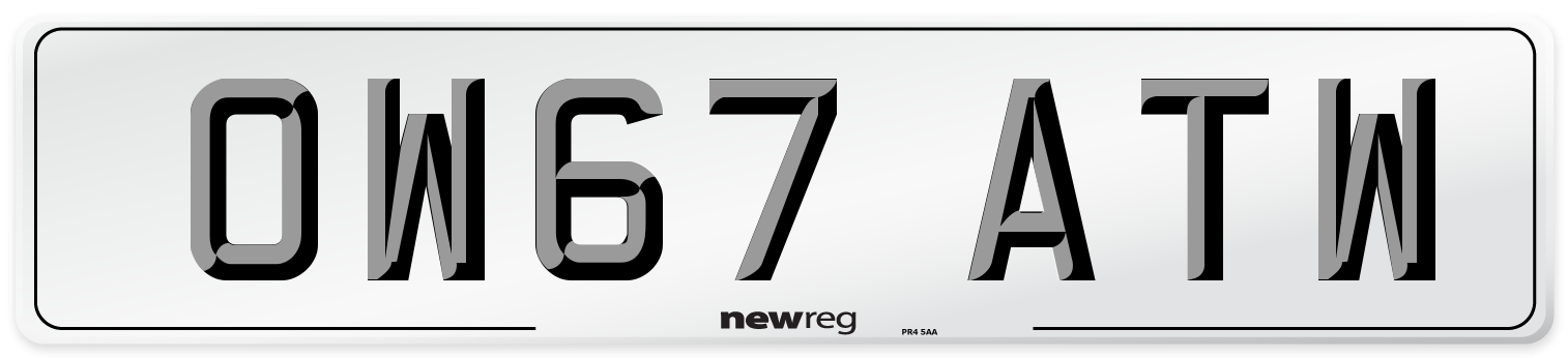 OW67 ATW Number Plate from New Reg